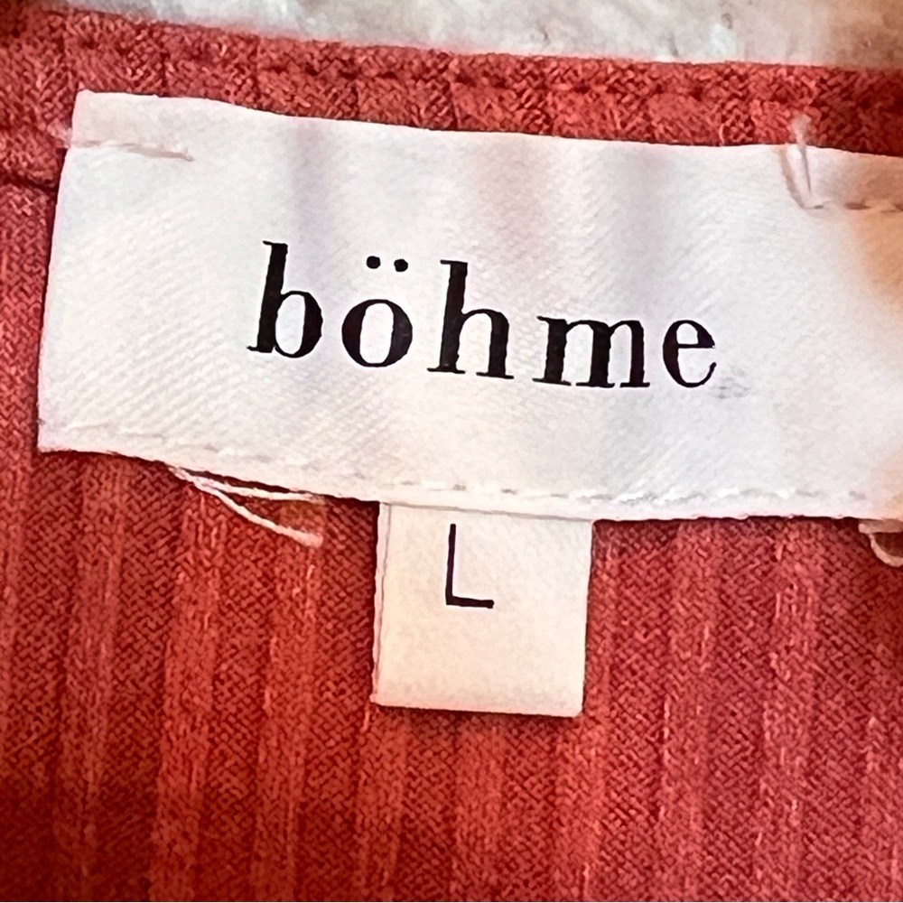 BOHME tank tops ribbed ruffles size XL white pink/orange color - Picture 6 of 8